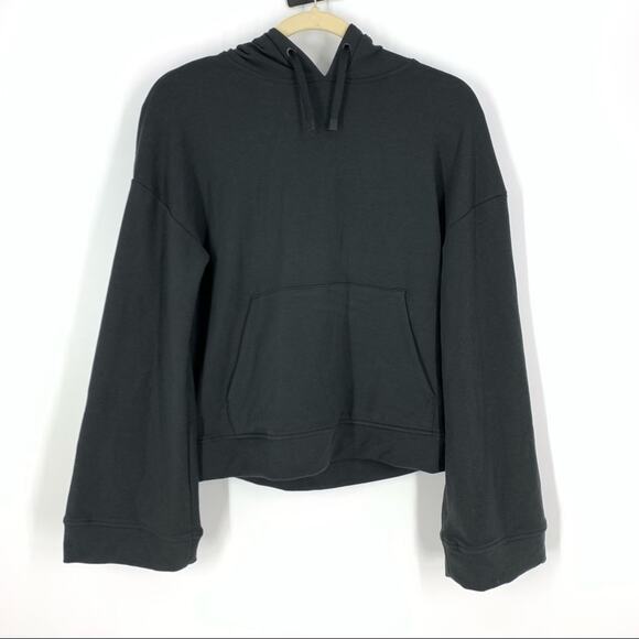 All In Motion XS Bell Sleeve Pullover Hoodie Black Athleisure Yoga Gym - Picture 2 of 8